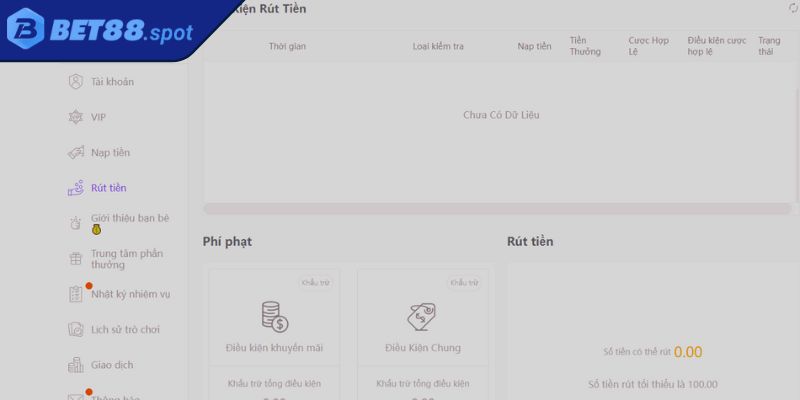 Rút tiền BET88